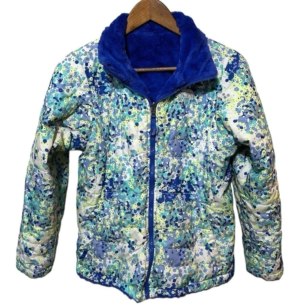 EUC - The North Face Mossbud Electric Blue Reversible Floral Jacket - size 18